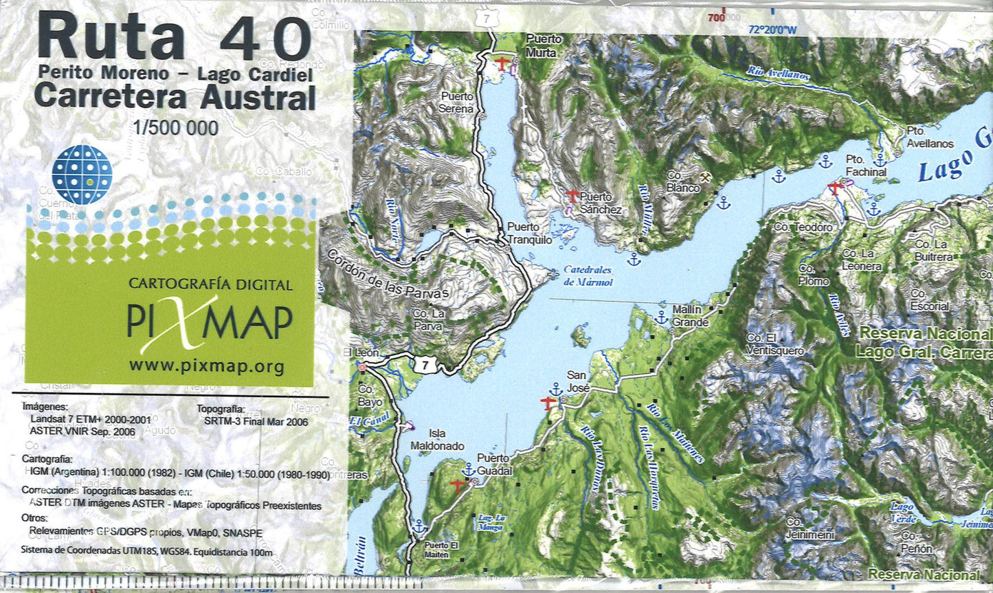 Ruta 40 & Carretera Austral hiking map