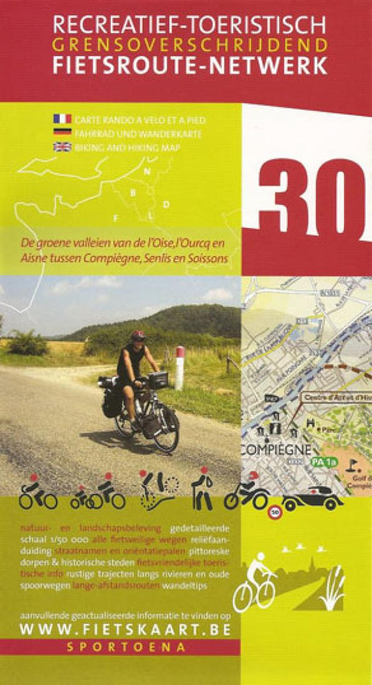 Compiegne - Senlis - Soissons Belgium cycling map sheet #30