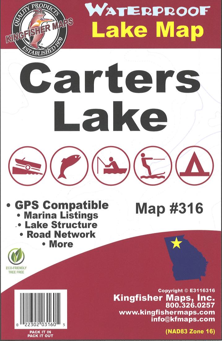 Carters Lake, GA Fishing Map