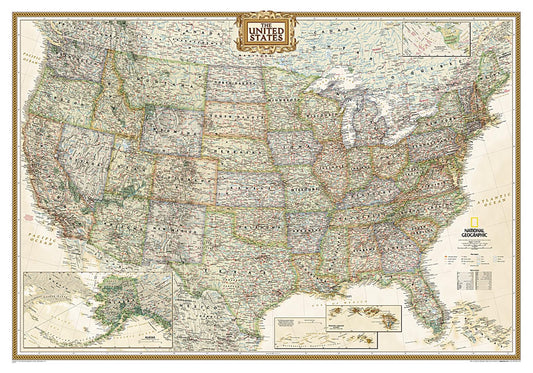 United States Executive Wall Map - Laminated (43" x 30")