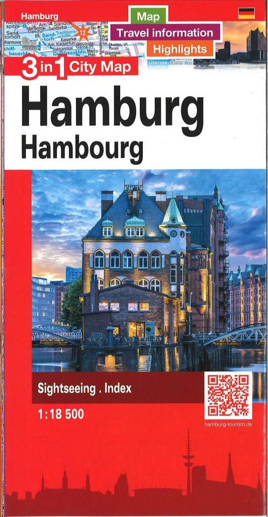Hamburg 1:18 500 :  3 in 1 city map