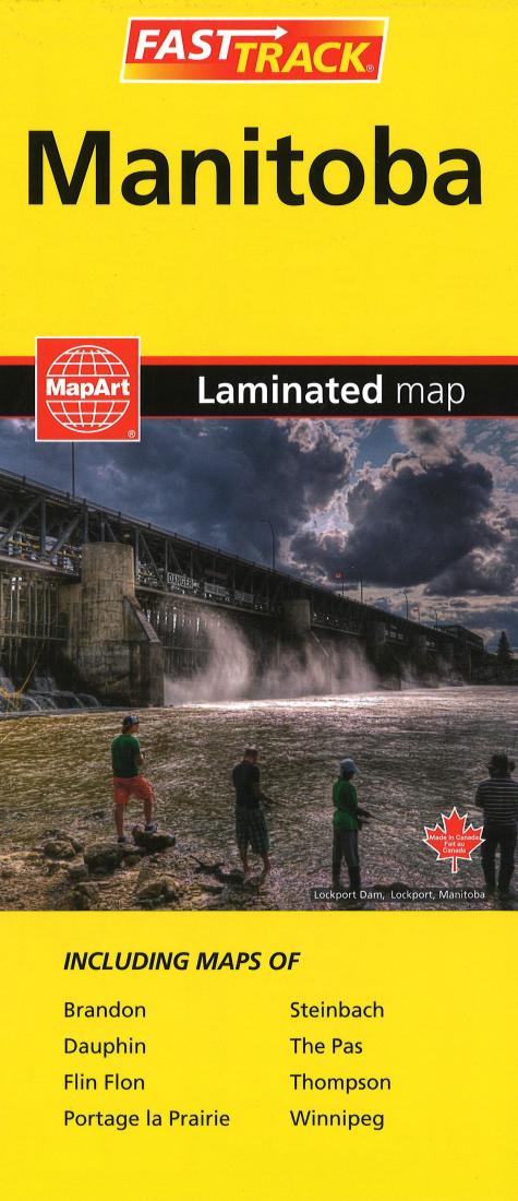 Manitoba Laminated Road Map