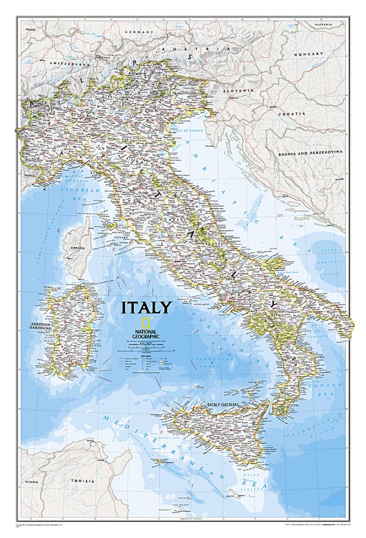 Italy Classic Wall Map [Laminated]
