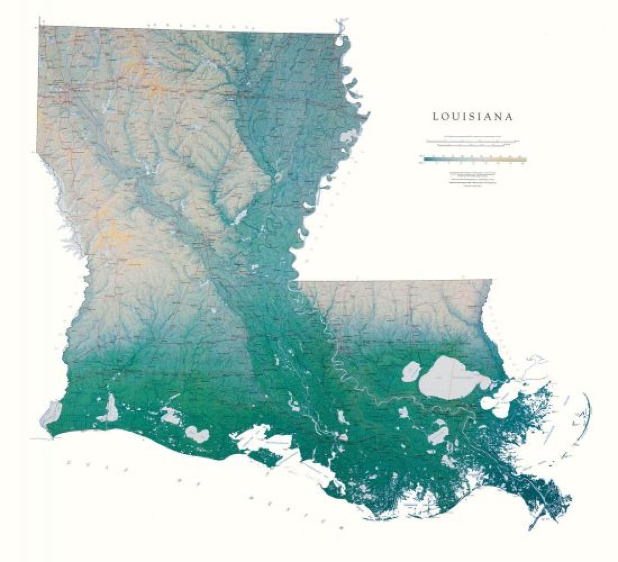 Louisiana [Physical, 41x45]