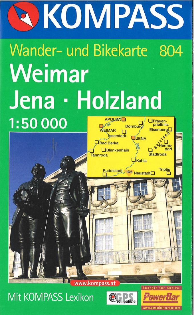 Weimar, Jena, and Holzland Hiking Map