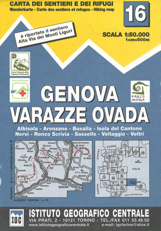 Genova, Varazze, Ovada Hiking Map