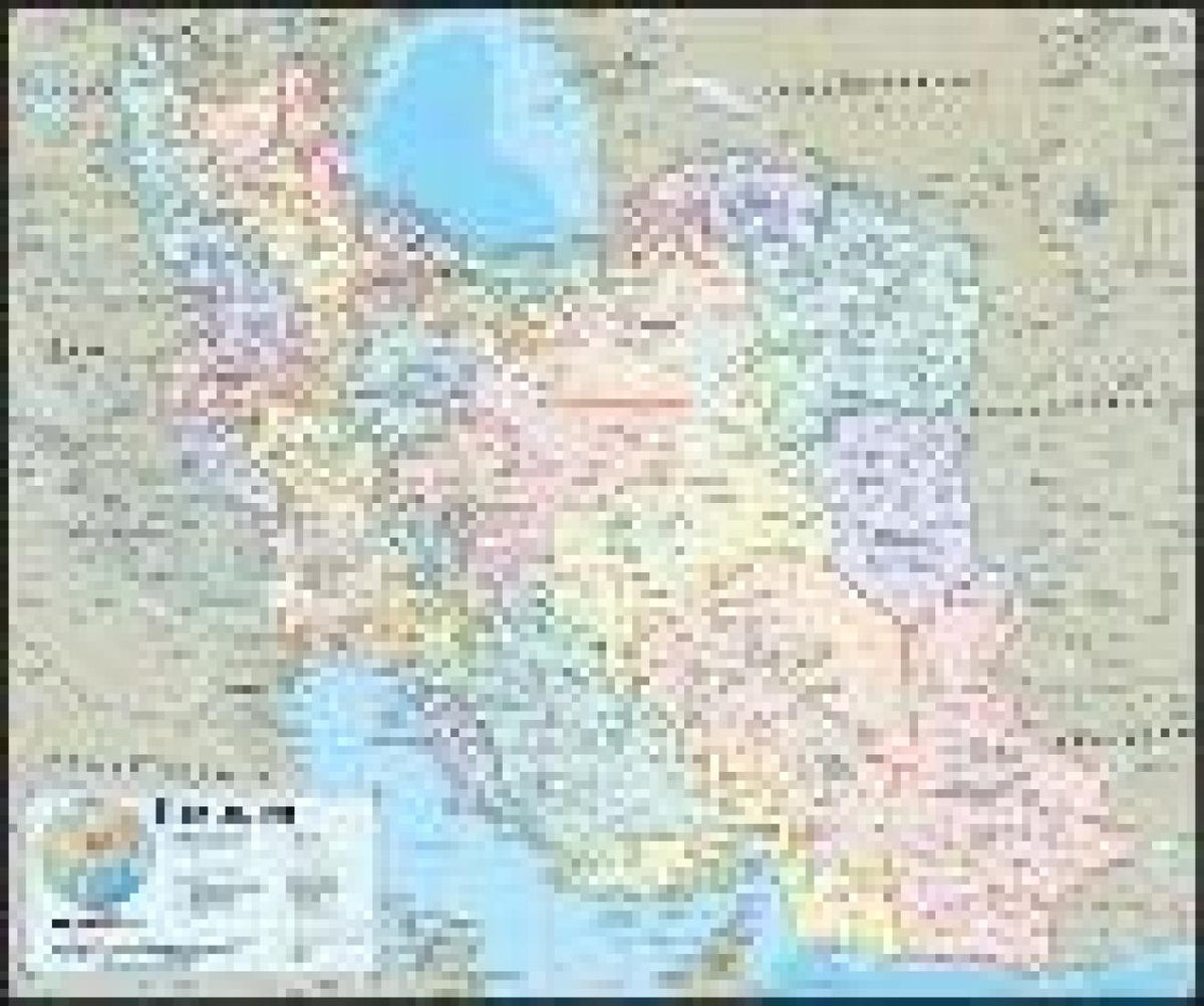 Political Map of the Islamic Republic of Iran Laminated, Large 72 x 60"