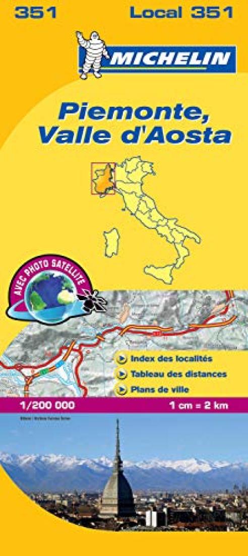 Map of Piedmont & Aosta Valley(Turin area, Italy)