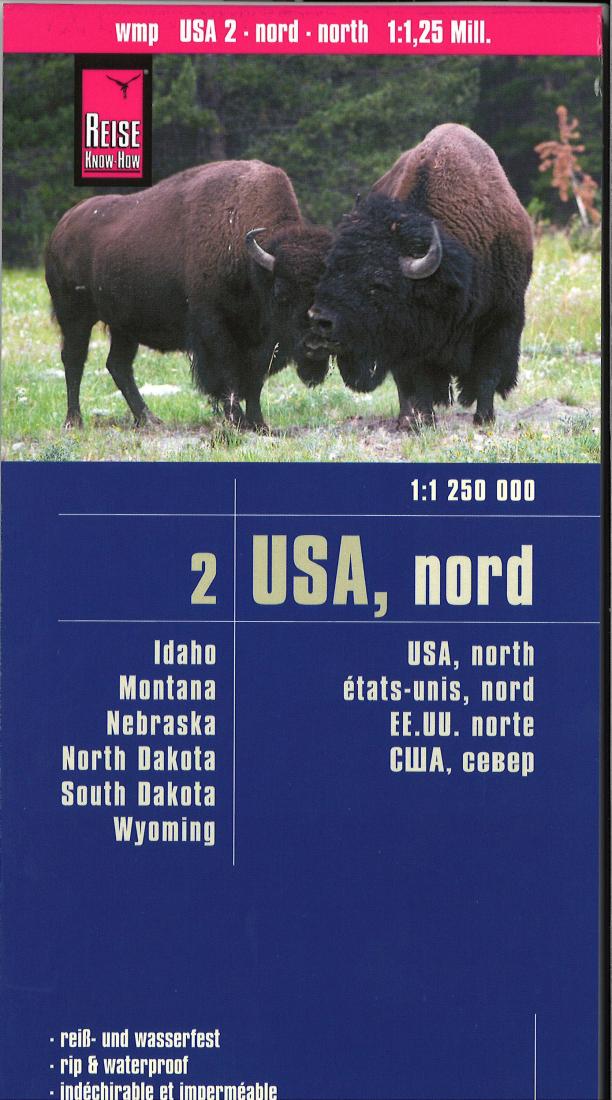 USA nord/north : Idaho, Montana, Wyoming, North Dakota, South Dakota, Nebraska : 1:1,250,000