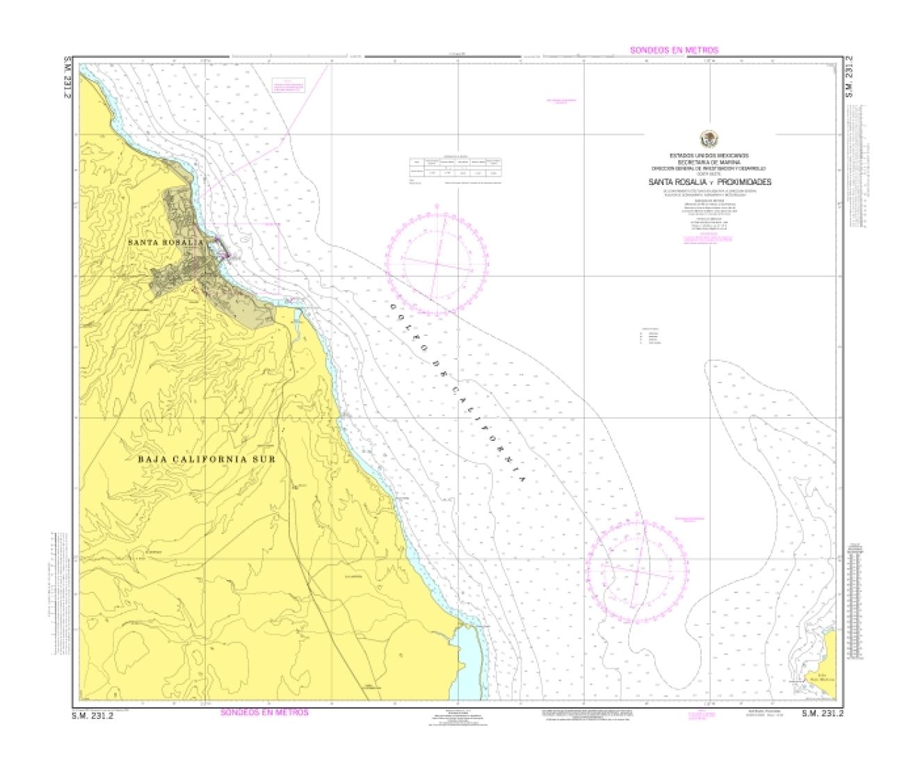 SANTA ROSALÍA Y PROXIMIDADES - 231.2 - Mexico Nautical Charts by SEMAR