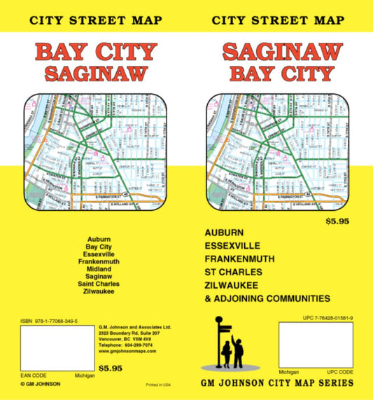 Saginaw : Bay City : city street map = Bay City : Saginaw : city street map