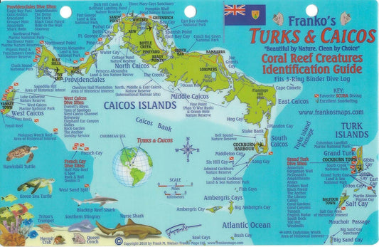 Turks ands Caicos Dive Map and Fish