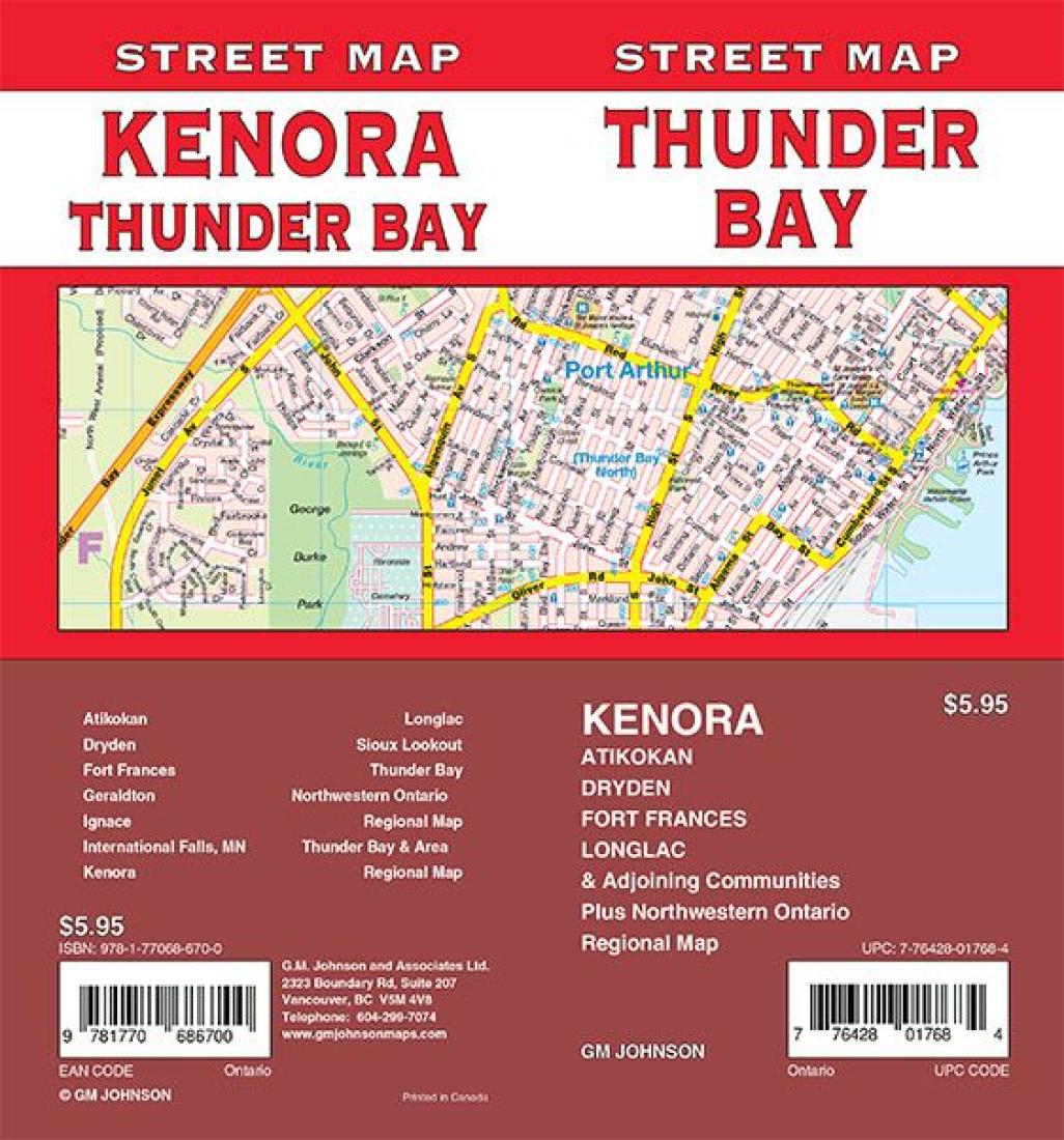 Thunder Bay / Kenora / Fort Frances / Dryden, Ontario Street Map