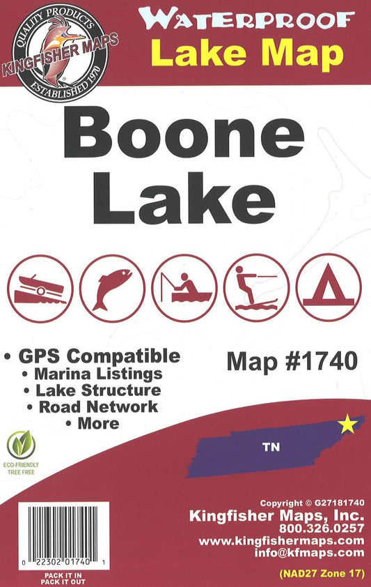 Boone Lake, TN Fishing Map