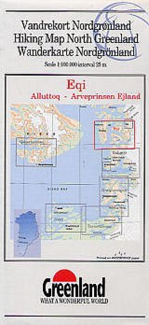 Hiking Map North Greenland : Eqi, Alluttoq - Arveprinsen Ejland