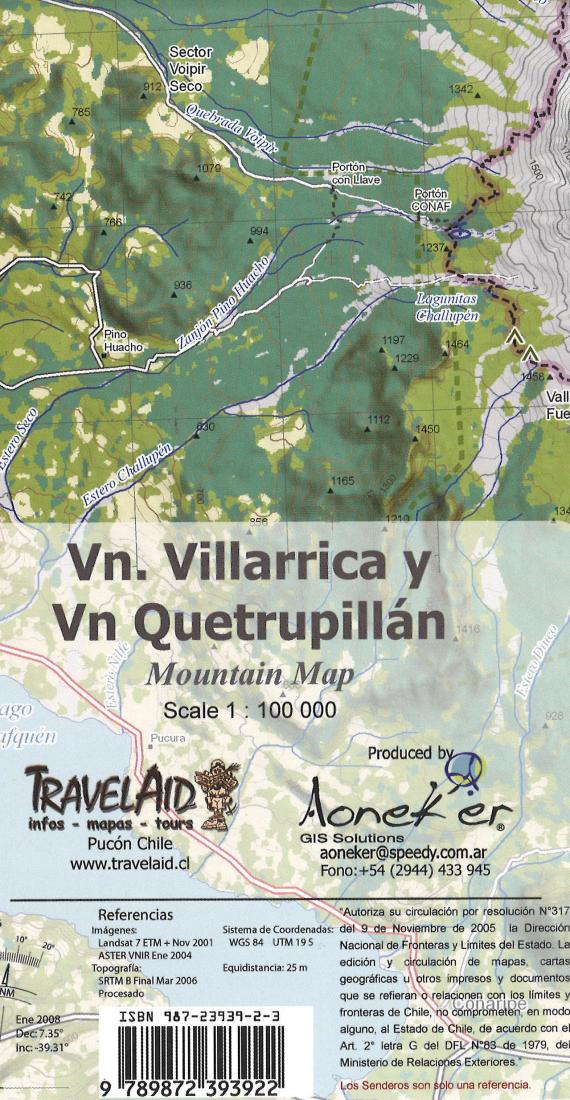 Volcan Villarrica & Volcan Quetrupillan hiking map