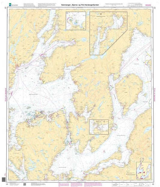 Samnanger-, Bjørna- og Ytre Hardangerfjorden - 22 - Norway Kartverket Nautical Charts