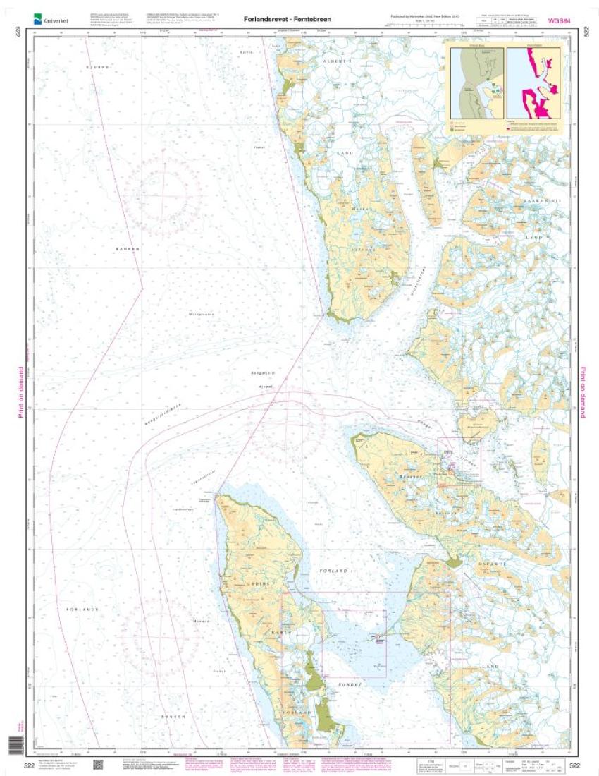 Forlandsrevet - Femtebreen - 522 - Norway Kartverket Nautical Charts