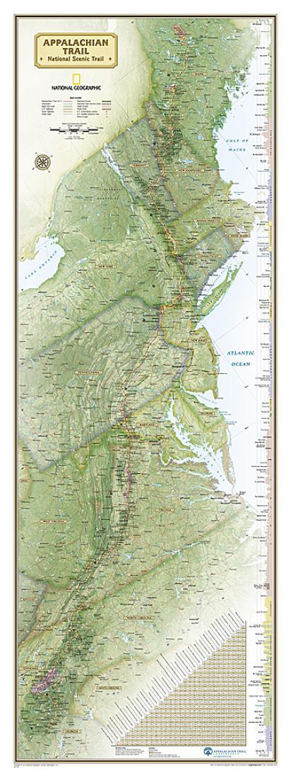Appalachian Trail : national scenic trail : wall map