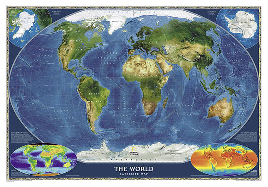 The world : satellite map [laminated]