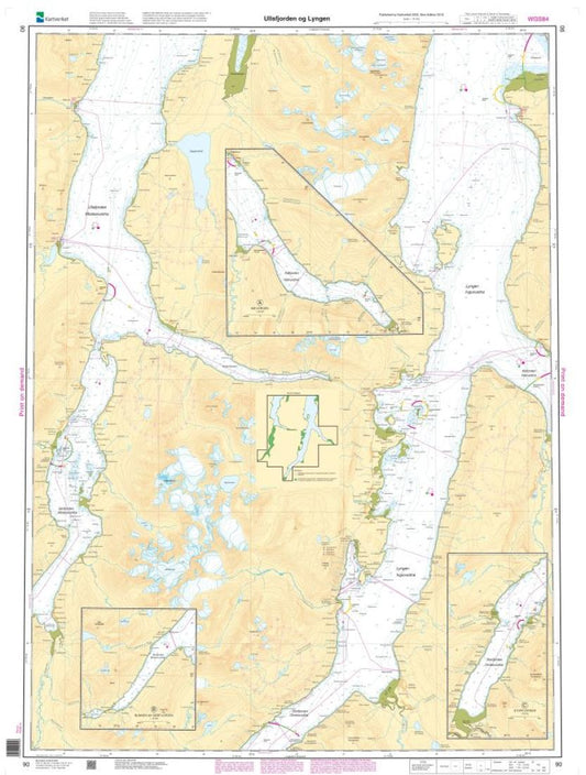 Ullsfjorden og Lyngen - 90 - Norway Kartverket Nautical Charts