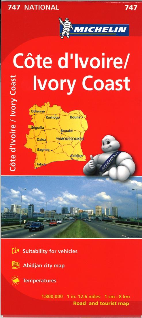 Ivory Coast Road Map