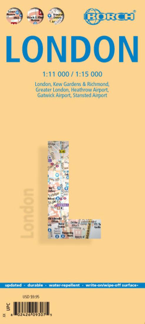 London : 1:11 000 / 1:15 000 : London, Kew Gardens & Richmond, Greater London, Heathrow Airport, Gatwick Airport, Stansted Airport