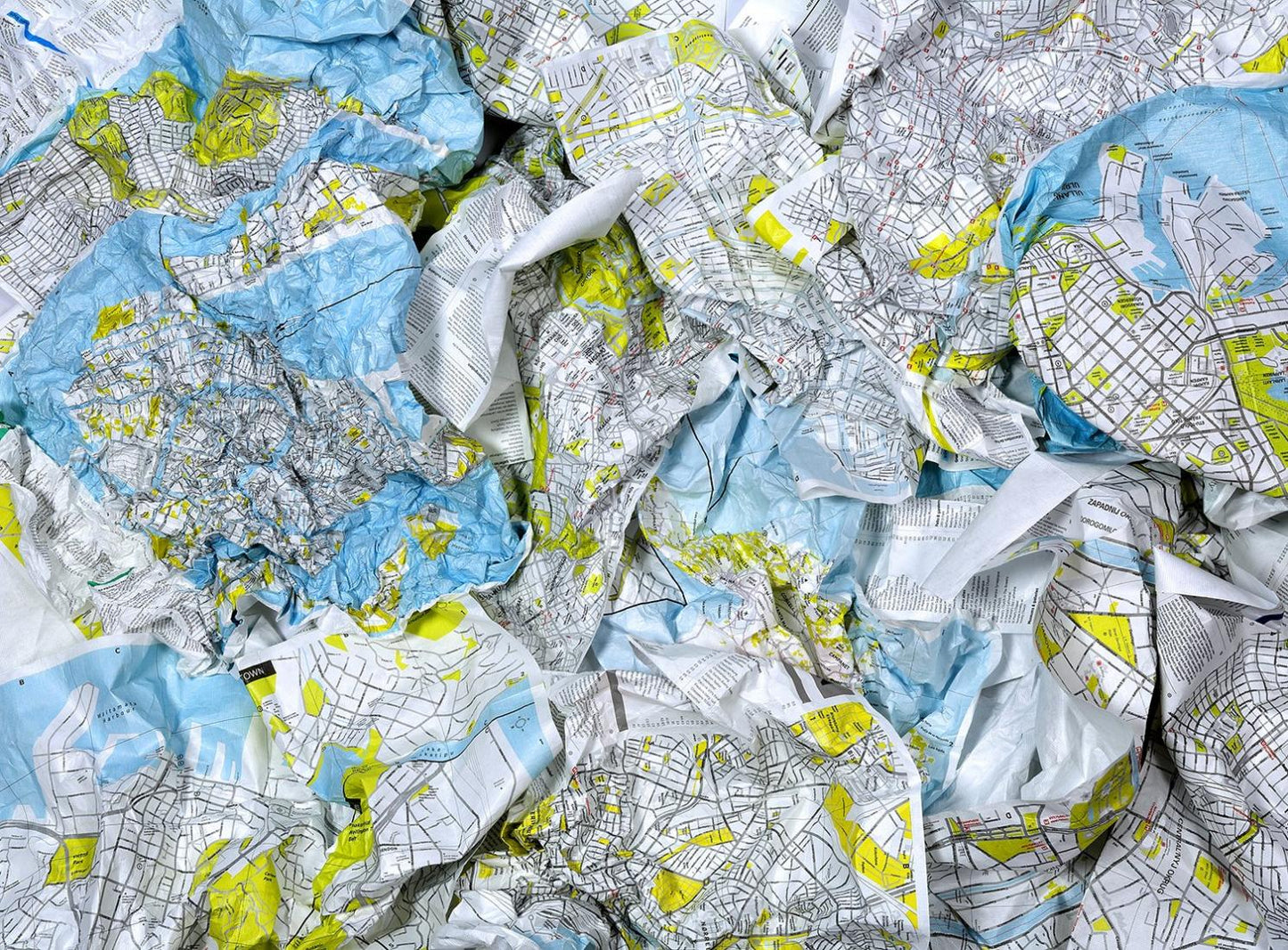 Crumpled City Map-Zurich