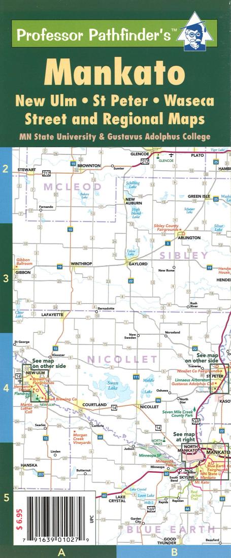 Mankato : New Ulm : St Peter : Waseca : street and regional maps