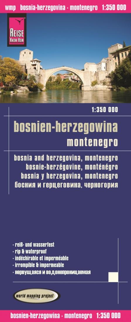 Bosnien-Herzegowina : Montenegro = Bosnia-Herzegovina, Montenegro = Bosnie-Herzégovine, Monténégro = Bosnia y Herzegovina, Montenegro