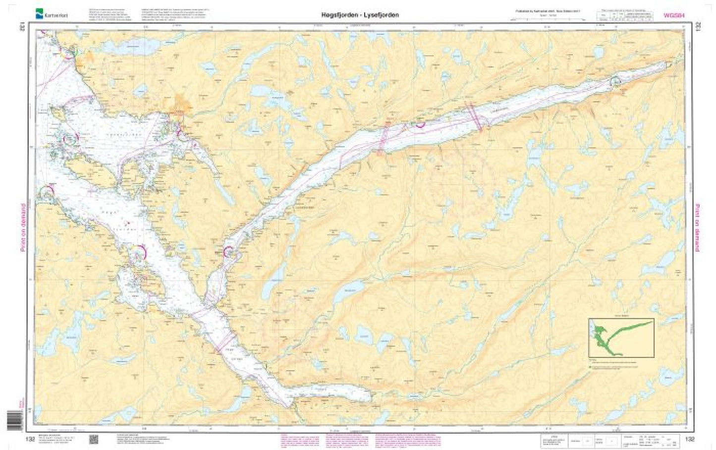 Høgsfjorden - Lysefjorden - 132 - Norway Kartverket Nautical Charts
