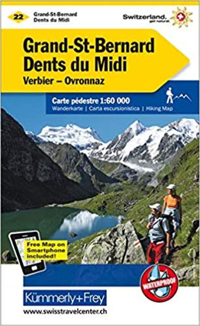 Grand-St-Bernard - Dents du Midi : Switzerland Hiking Map #22