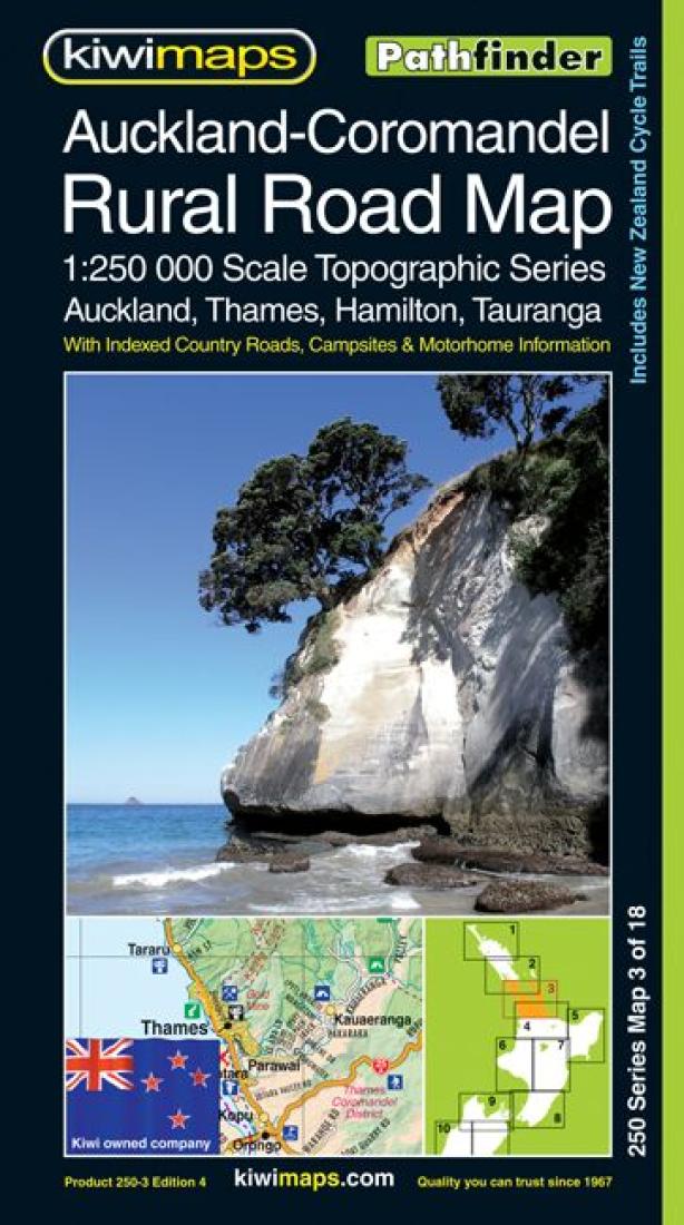 Auckland-Coromandel rural road map : 1:250,000 scale topographic series : Auckland, Thames, Hamilton, Tauranga