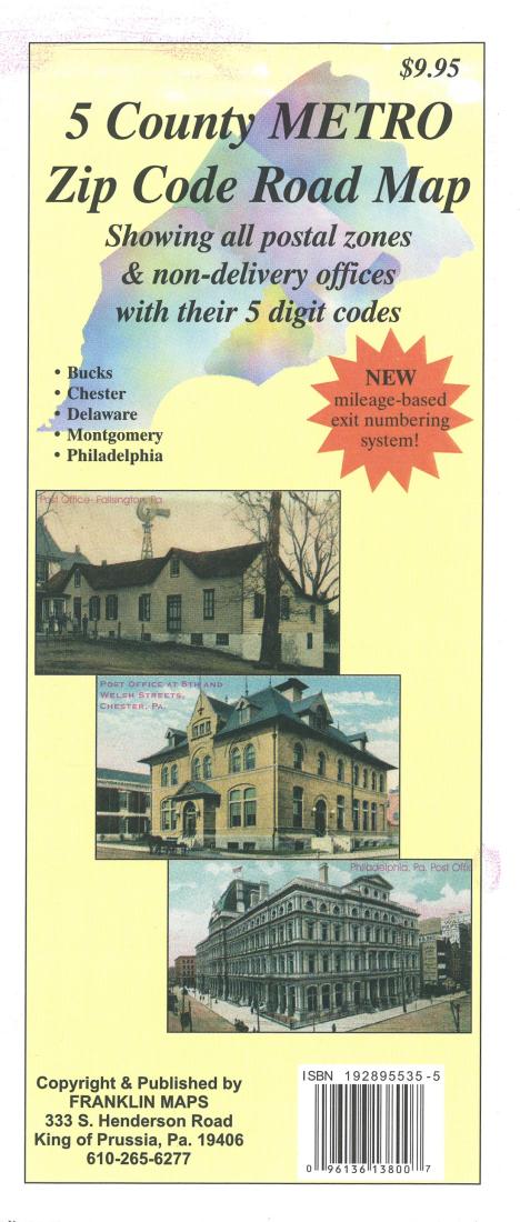 5 County Metro Zip Code Road Map : Bucks, Chester, Delaware, Montgomery, Philadelphia