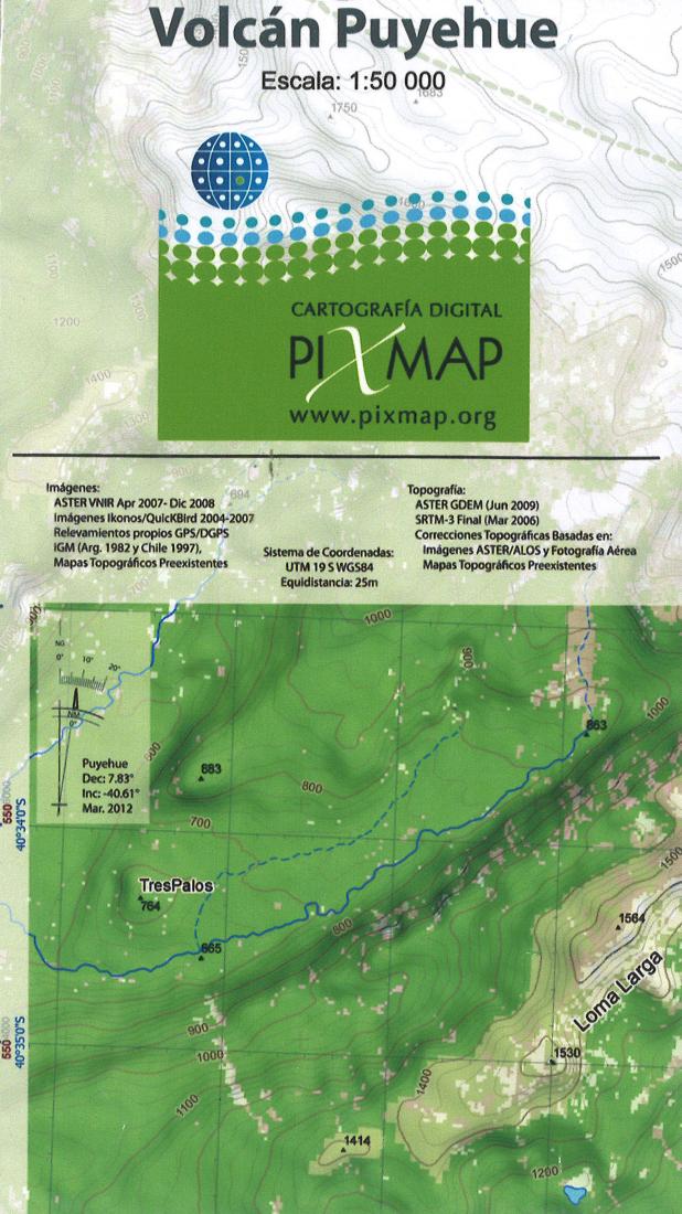 Volcan Puyehye hiking map