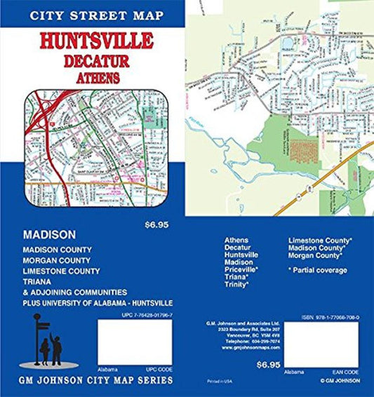 Huntsville : Decatur : Athens : city street map