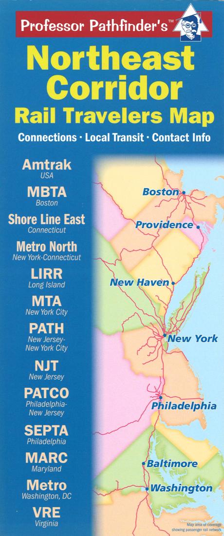 Northeast corridor : rail travelers map