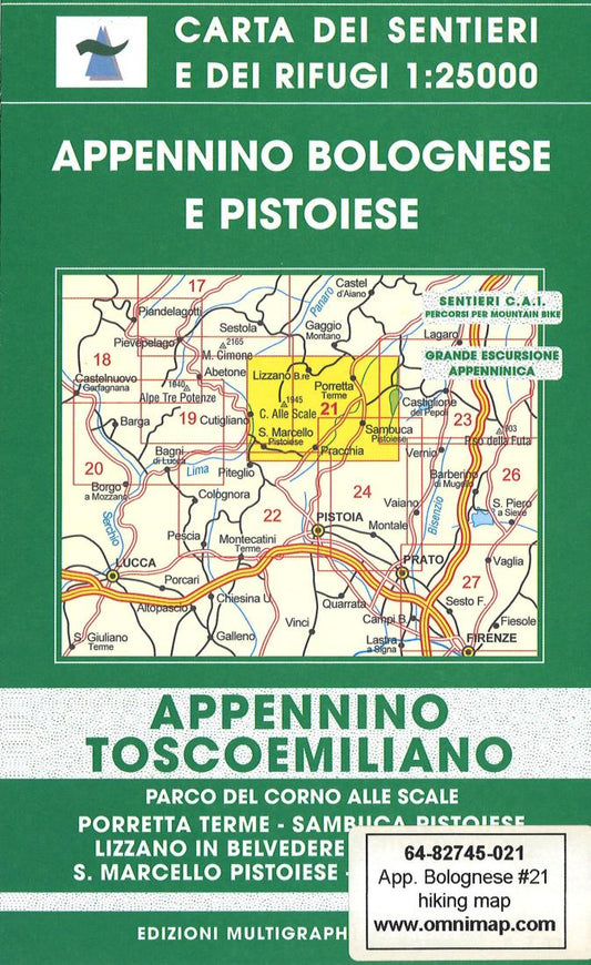 Appennino Bolognese e Pistoiese Hiking Map