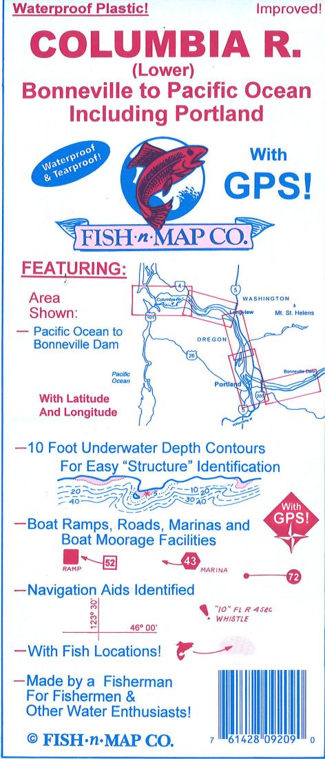 Lower Columbia River Fishing Map