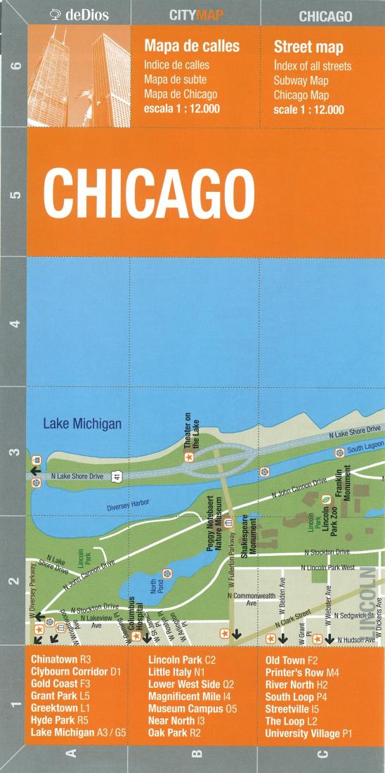 Chicago : Bilingual Street Map