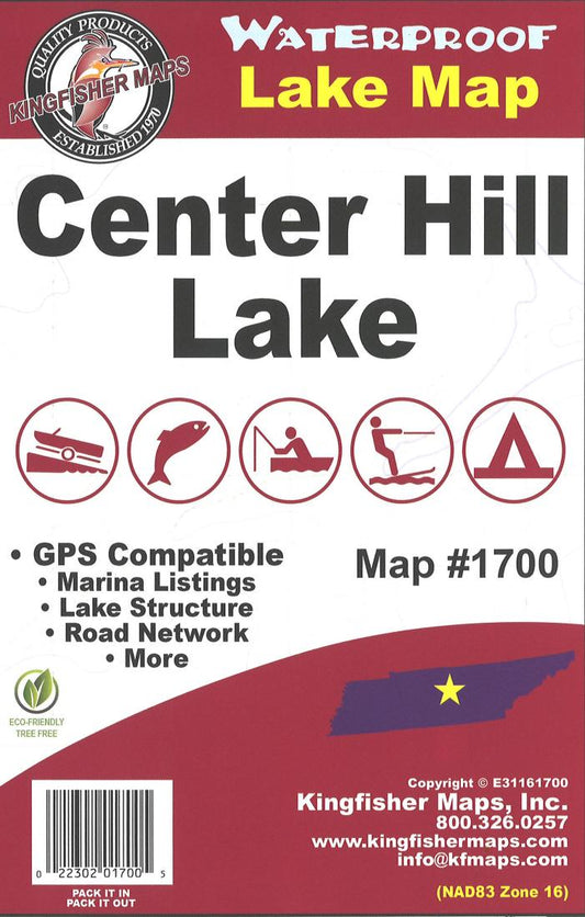 Center Hill Lake, TN Fishing Map