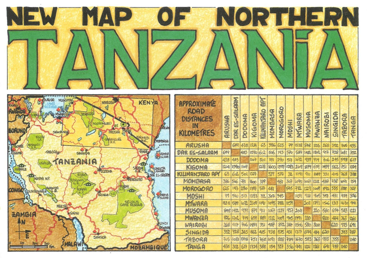 New Map of Northern Tanzania