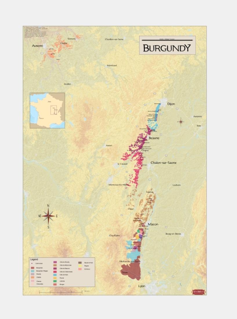 Burgundy [wine regions 34.75x24.25]