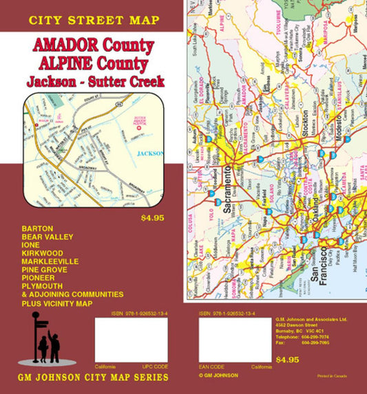 Amador County : Alpine County : Jackson - Sutter Creek : city street map