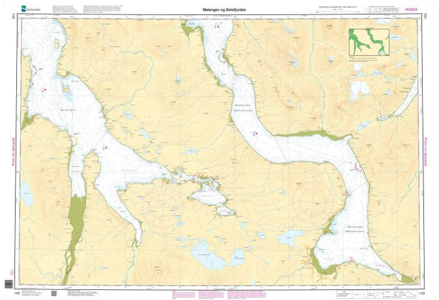 Malangen og Balsfjorden - 143 - Norway Kartverket Nautical Charts