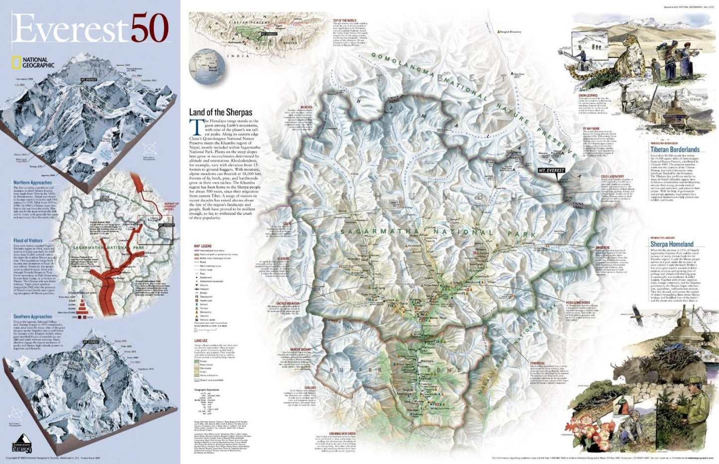 Mount Everest : 50th anniversary expedition map