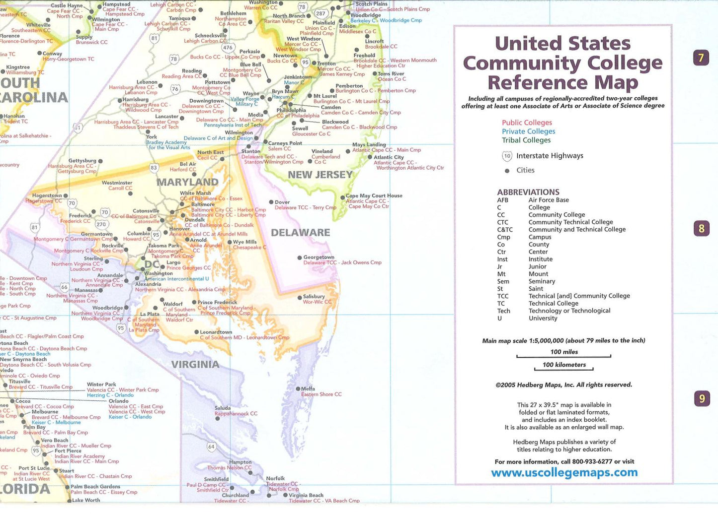 United States community college reference map