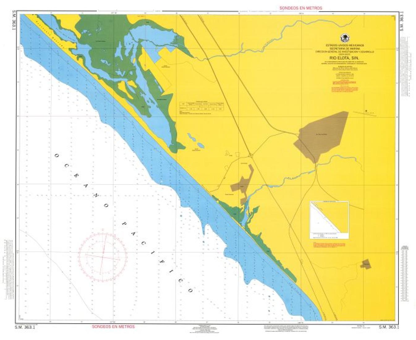 RIO ELOTA, SIN. - 363.1 - Mexico Nautical Charts by SEMAR