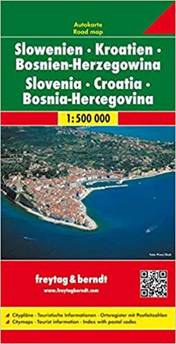 Slovenia, Croatia, Bosnia-Herzegovina : road map 1:500 000