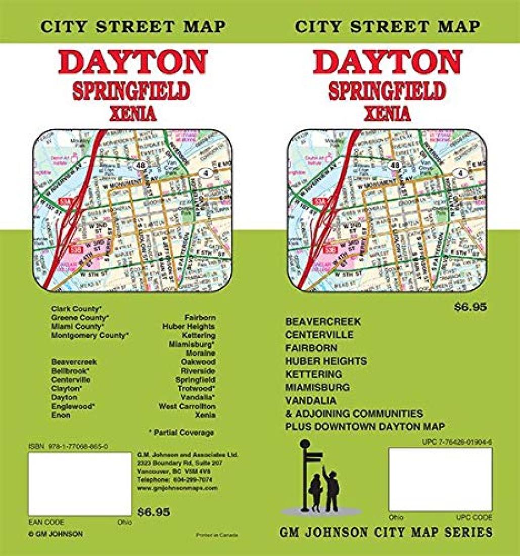 Dayton : Springfield : Xenia : city street map